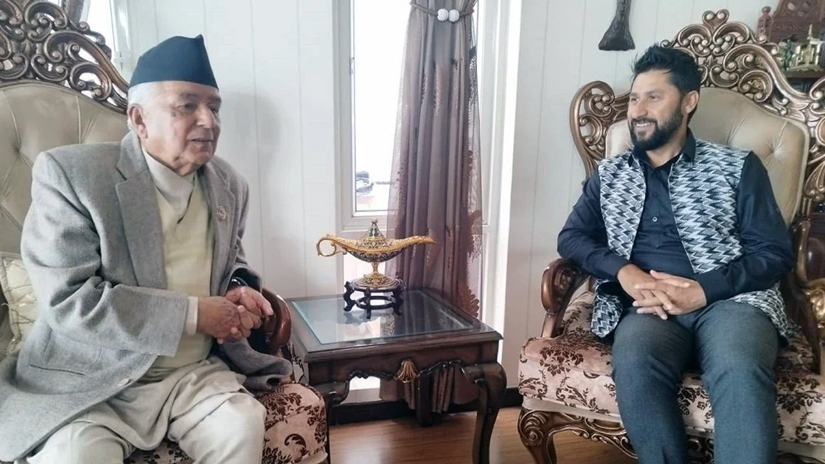 कांग्रेस नेता पाैडेल र रास्वपाका सभापति रवि लामिछानेबीच भेटवार्ता